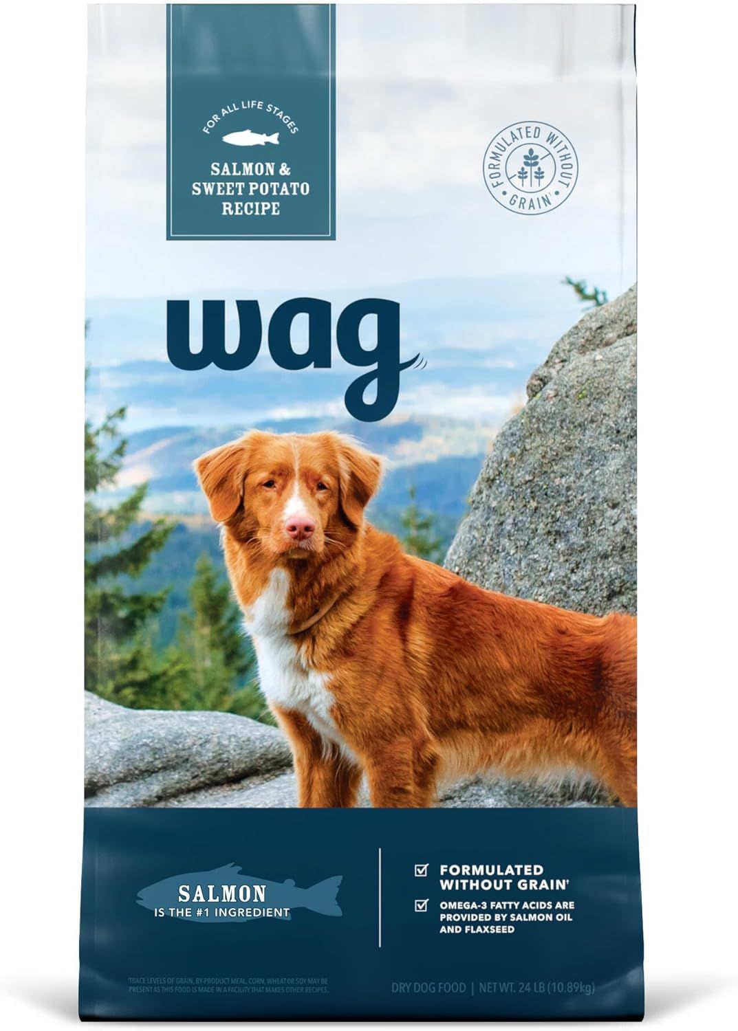 Wag Dry Dog Food Salmon & Sweet Potato, Grain Free 24 lb Bag