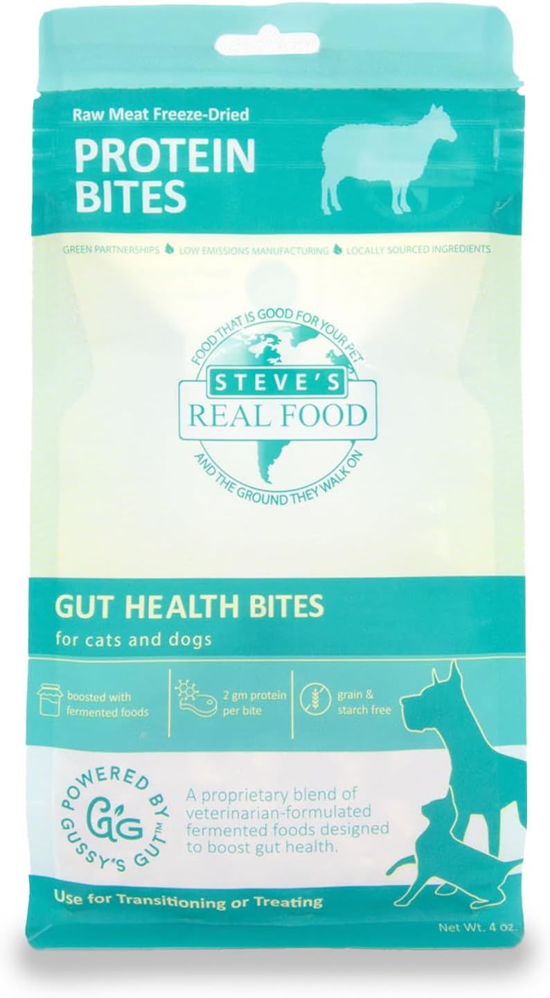 Steve's Real Food Freeze Dried Protein Bites Treats for Dogs and Cats, Lamb Recipe, 4oz