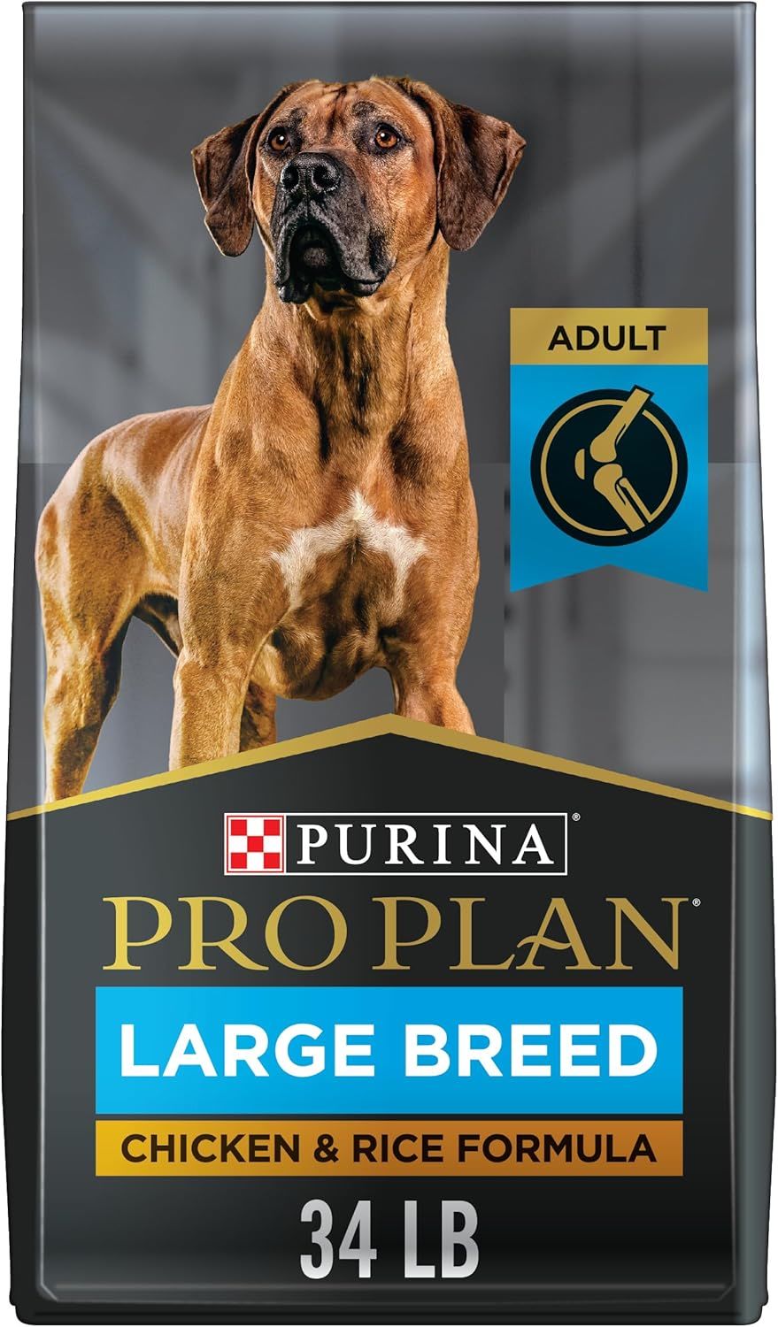 Purina Pro Plan High Protein, Digestive Health Large Breed Dry Dog Food, Chicken and Rice Formula - 34 Pound (Pack of 1)