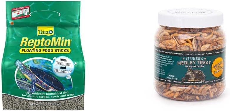 Tetra ReptoMin Floating Turtle Food and Fluker Labs Aquatic Turtle Treats