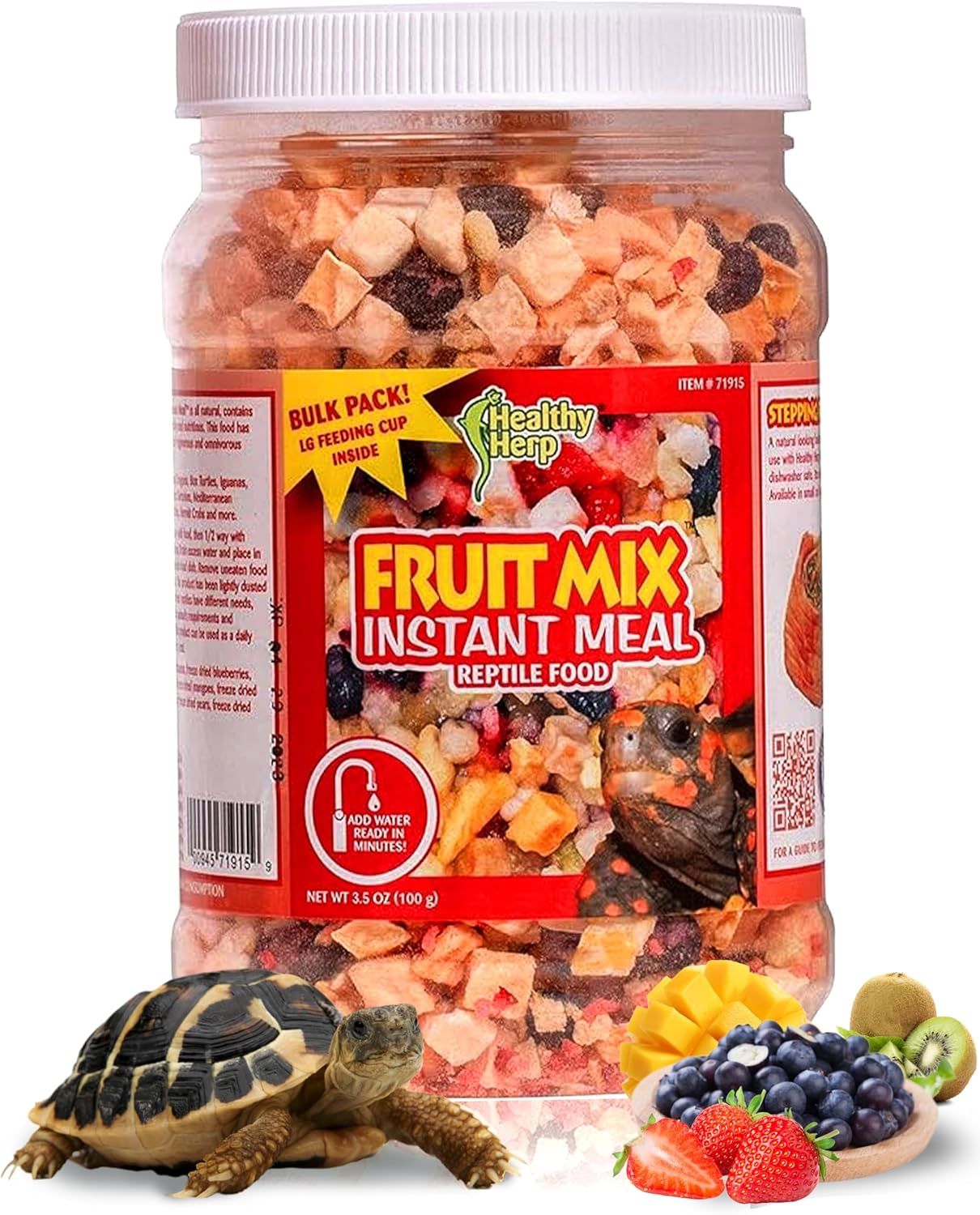 Fruit Mix Instant Meal Reptile Food - Bearded Dragon Accessories & Bearded Dragon Food - Nutritious Blend for Bearded Dragons, Box Turtles,