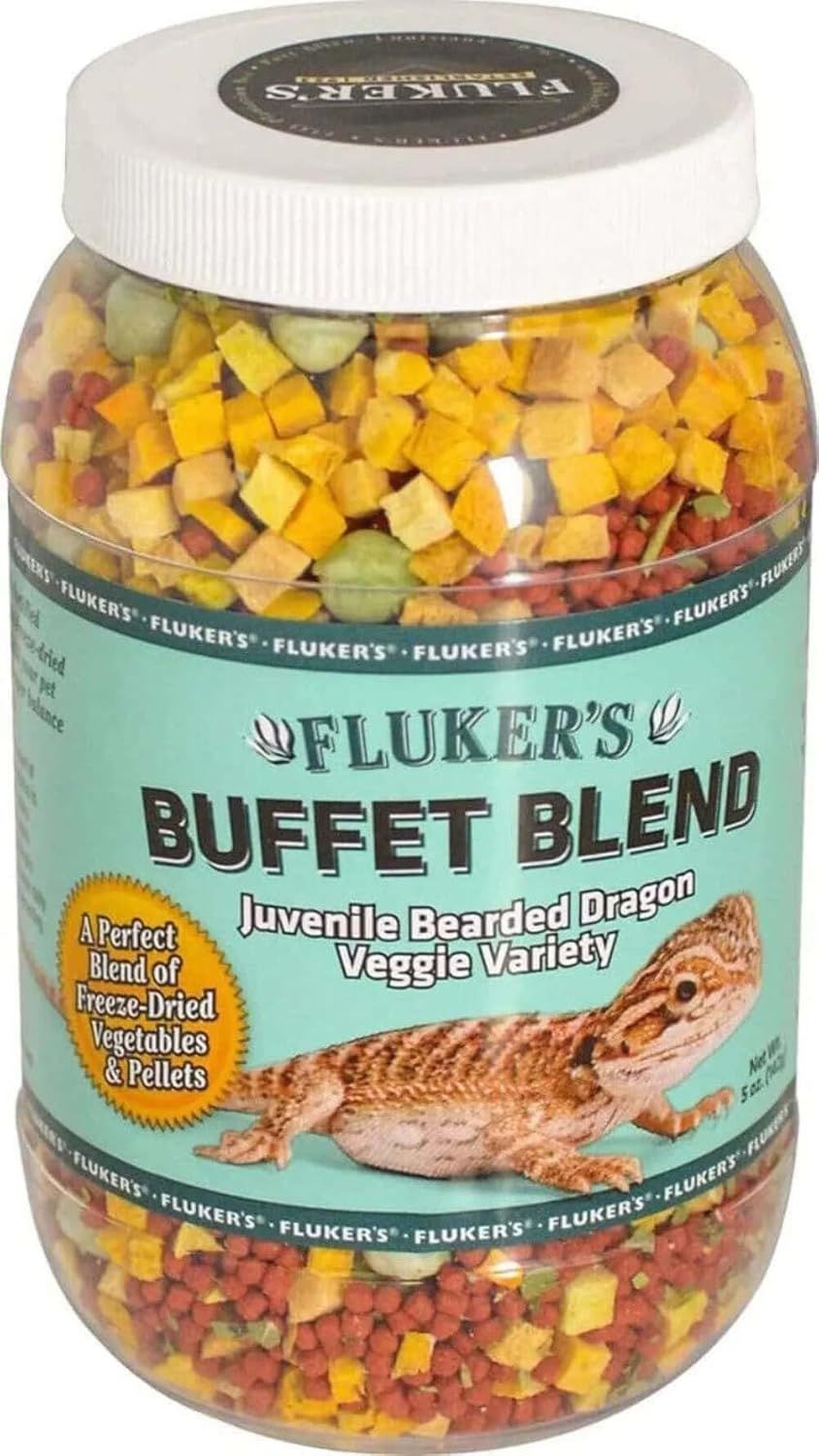 Fluker's Buffet Blend Juvenile Bearded Dragon Diet, Veggie Variety, 5 oz