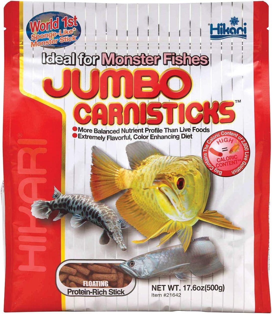 Hikari Tropical Jumbo Carnisticks Fish Food, 17.6 oz (500g