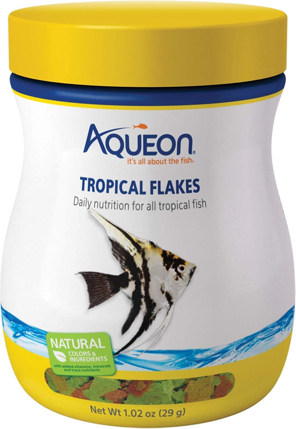 Aqueon Natural Tropical Fish Food Flakes, 1.02 oz