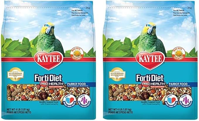 Kaytee Forti-Diet Pro Health with Safflower Pet Parrot Food, 4 lb (Pack of 2)