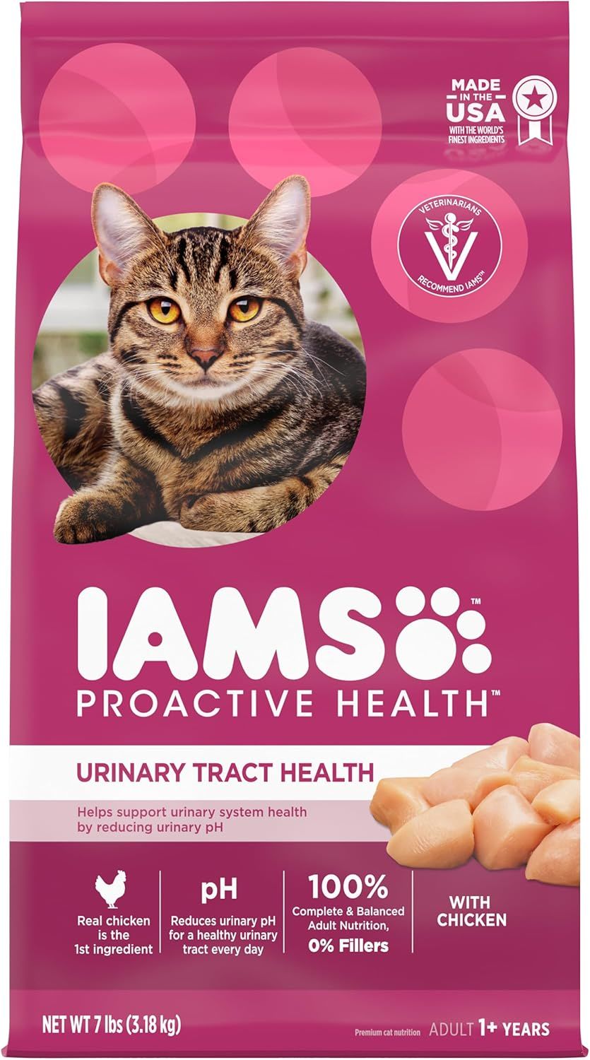 IAMS PROACTIVE HEALTH Adult Urinary Tract Health Dry Cat Food with Chicken, 7 lb. Bag