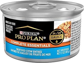 Purina Pro Plan Gravy Wet Cat Food, Complete Essentials Seafood Stew Entree in Sauce - 3 Ounce (Pack of 24