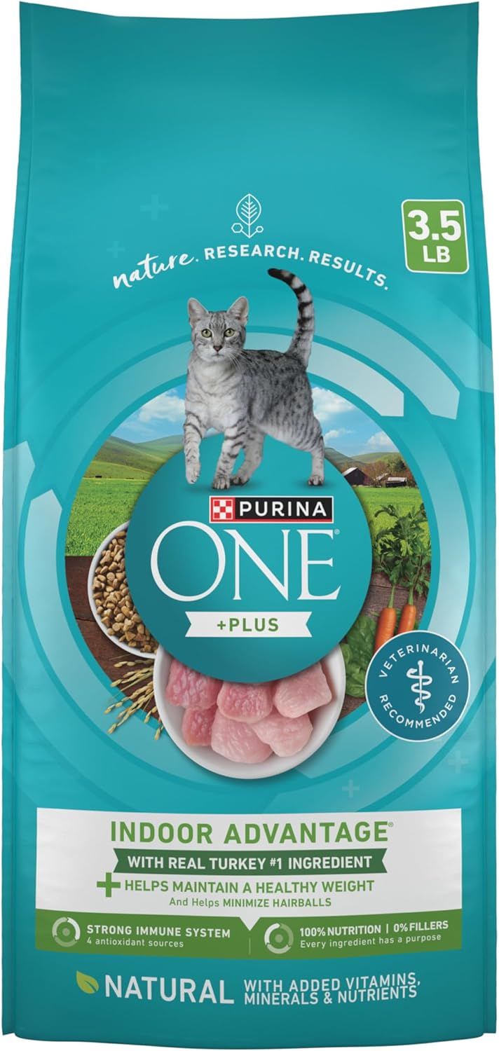 Purina ONE Natural, Low Fat, Weight Control, Indoor Dry Cat Food, +Plus Indoor Advantage - 3.5 lb. Bag