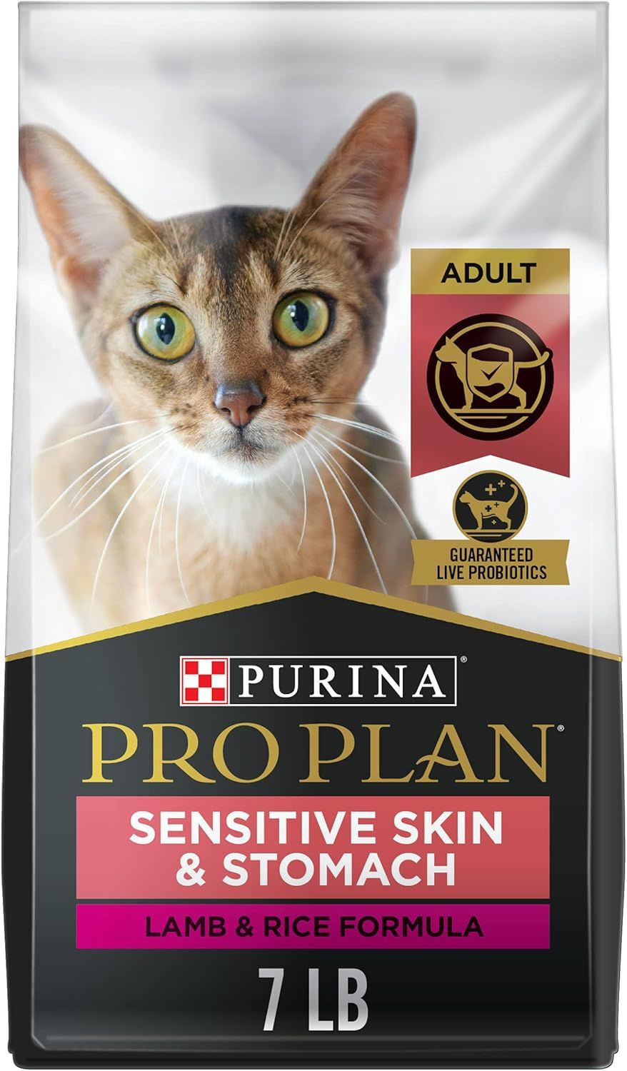 Purina Pro Plan Sensitive Skin and Stomach Cat Food, Lamb and Rice Formula - 7 lb. Bag